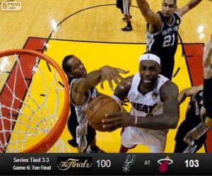 yapboz 2013 NBA Finalleri, 6 oyunu, San Antonio Spurs 100 - Miami Heat 103